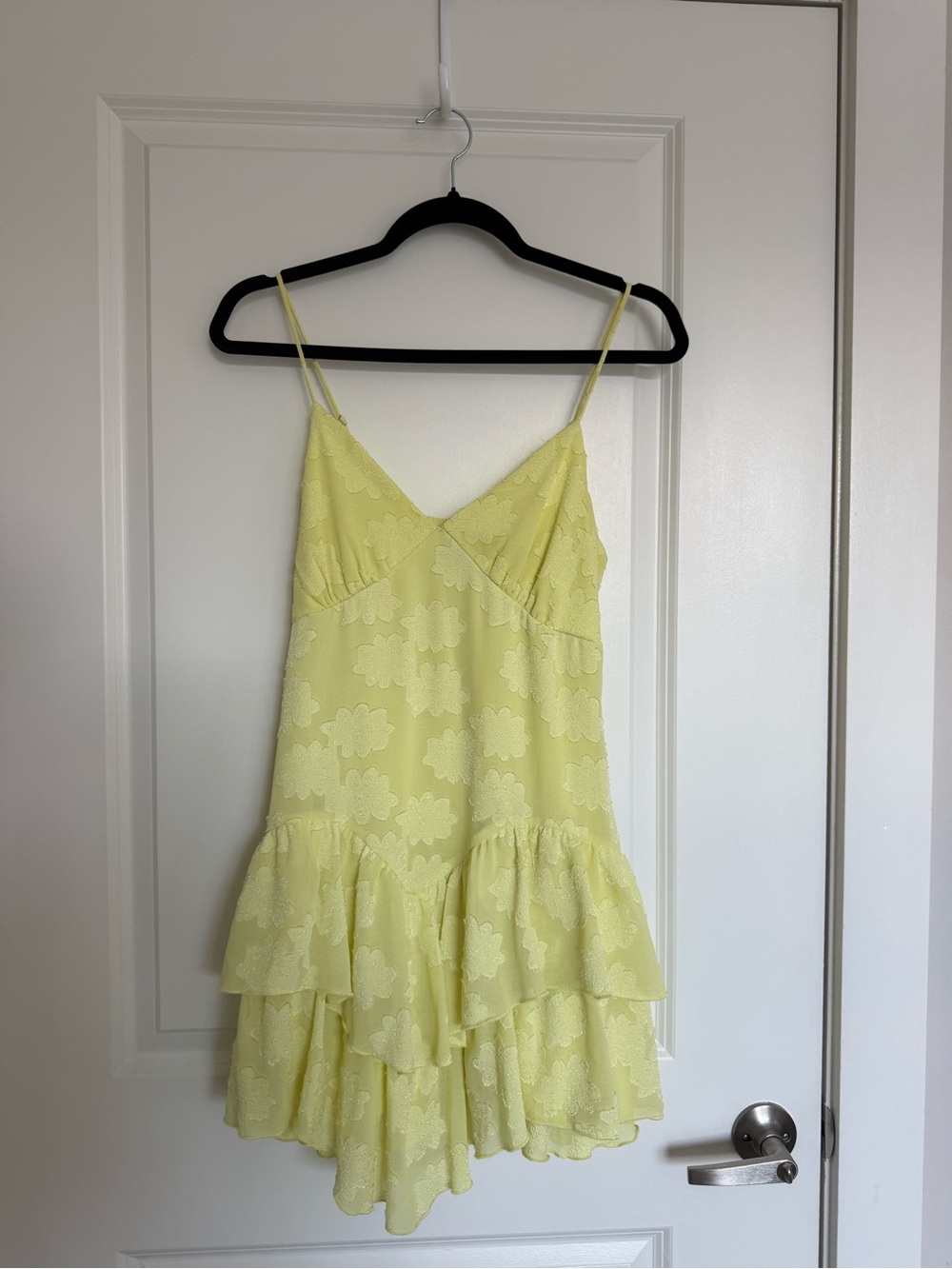 Yellow Lace Tiered Slip Dress